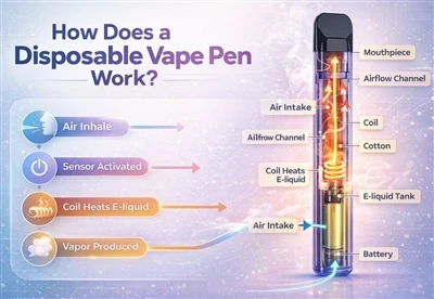 איך עובד עט vape חד פעמי?